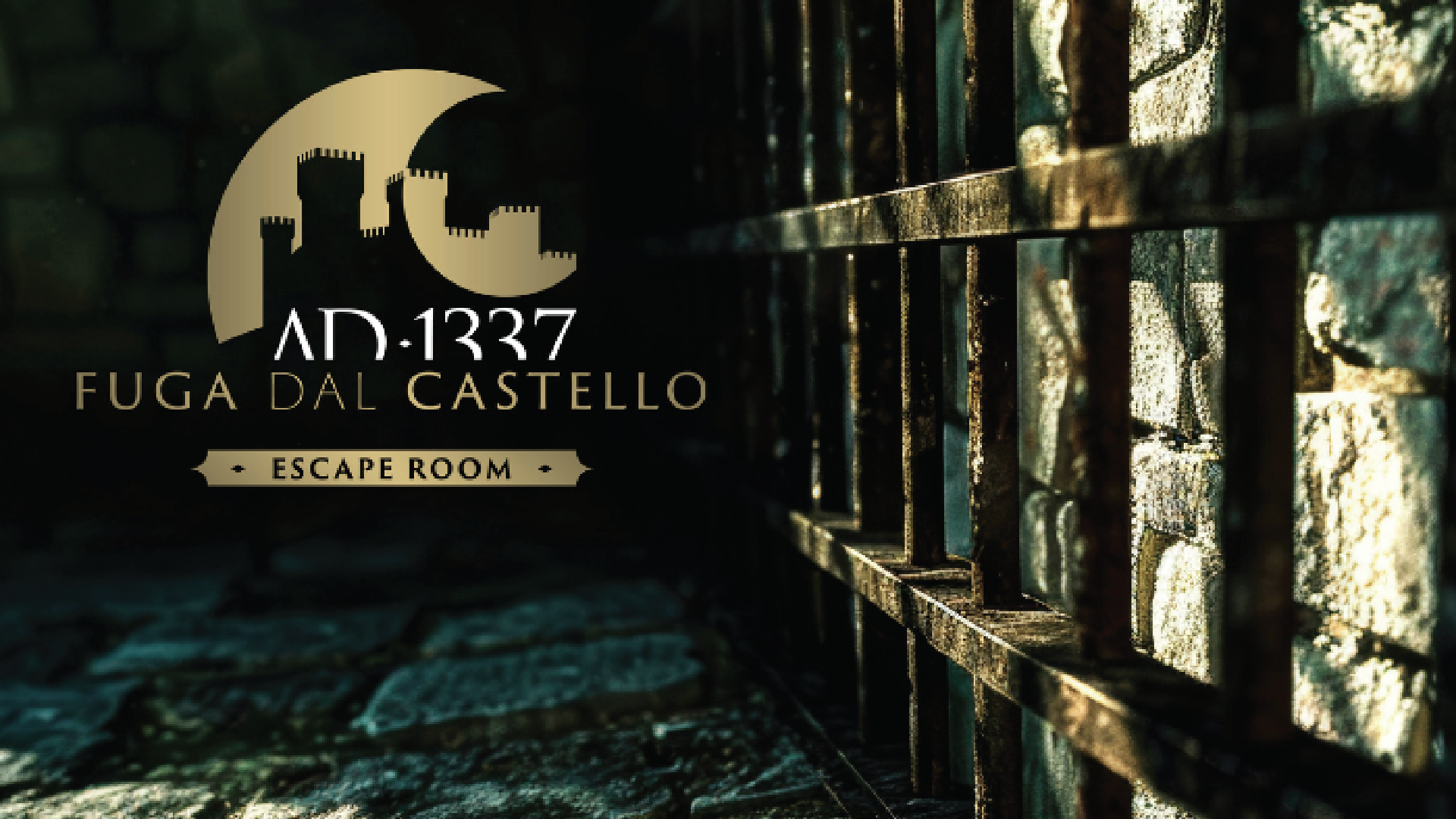 A promotional image for the Fuga Dal Castello escape room.