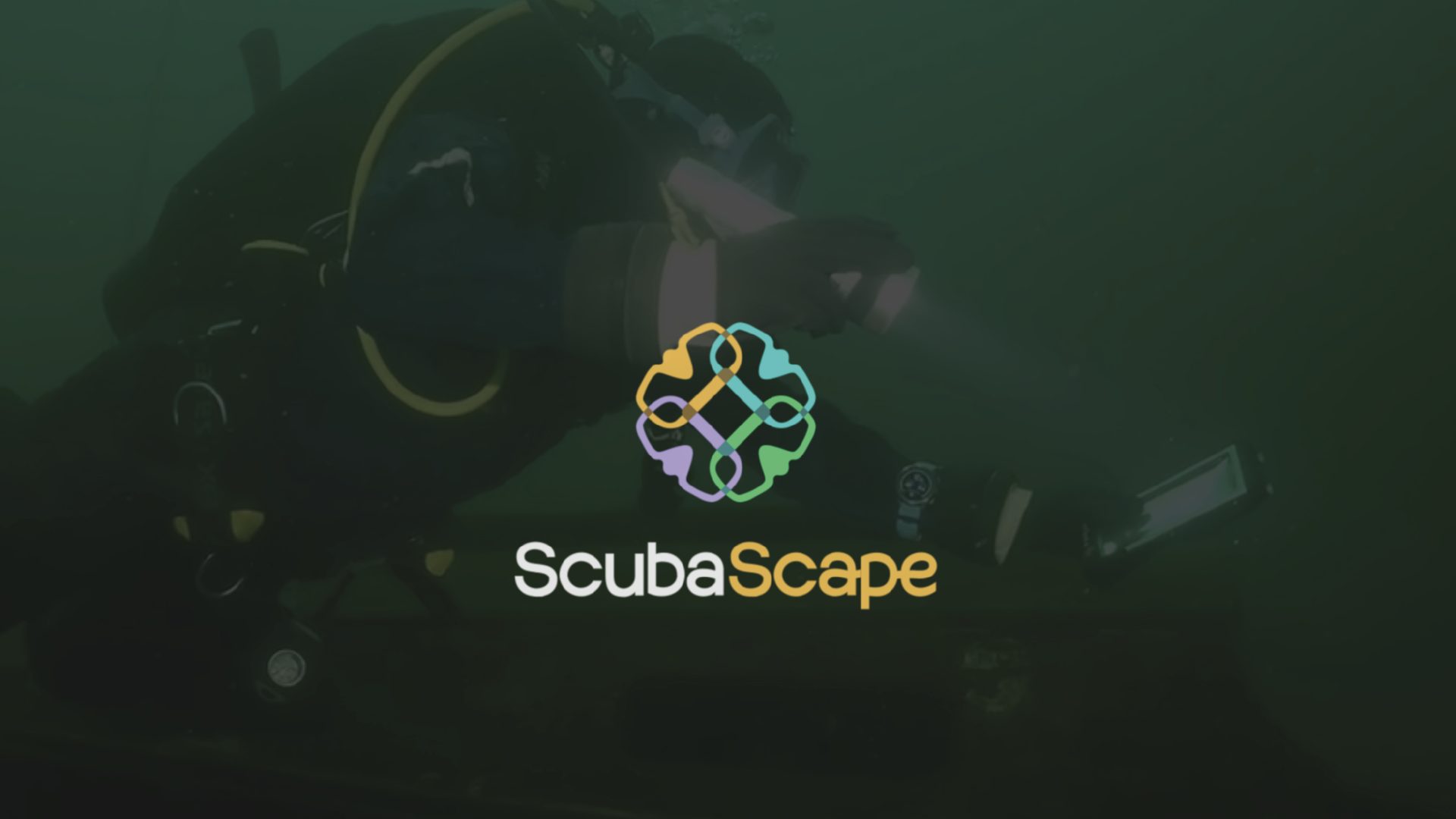 A promotional image for the ScubaScape escape room.