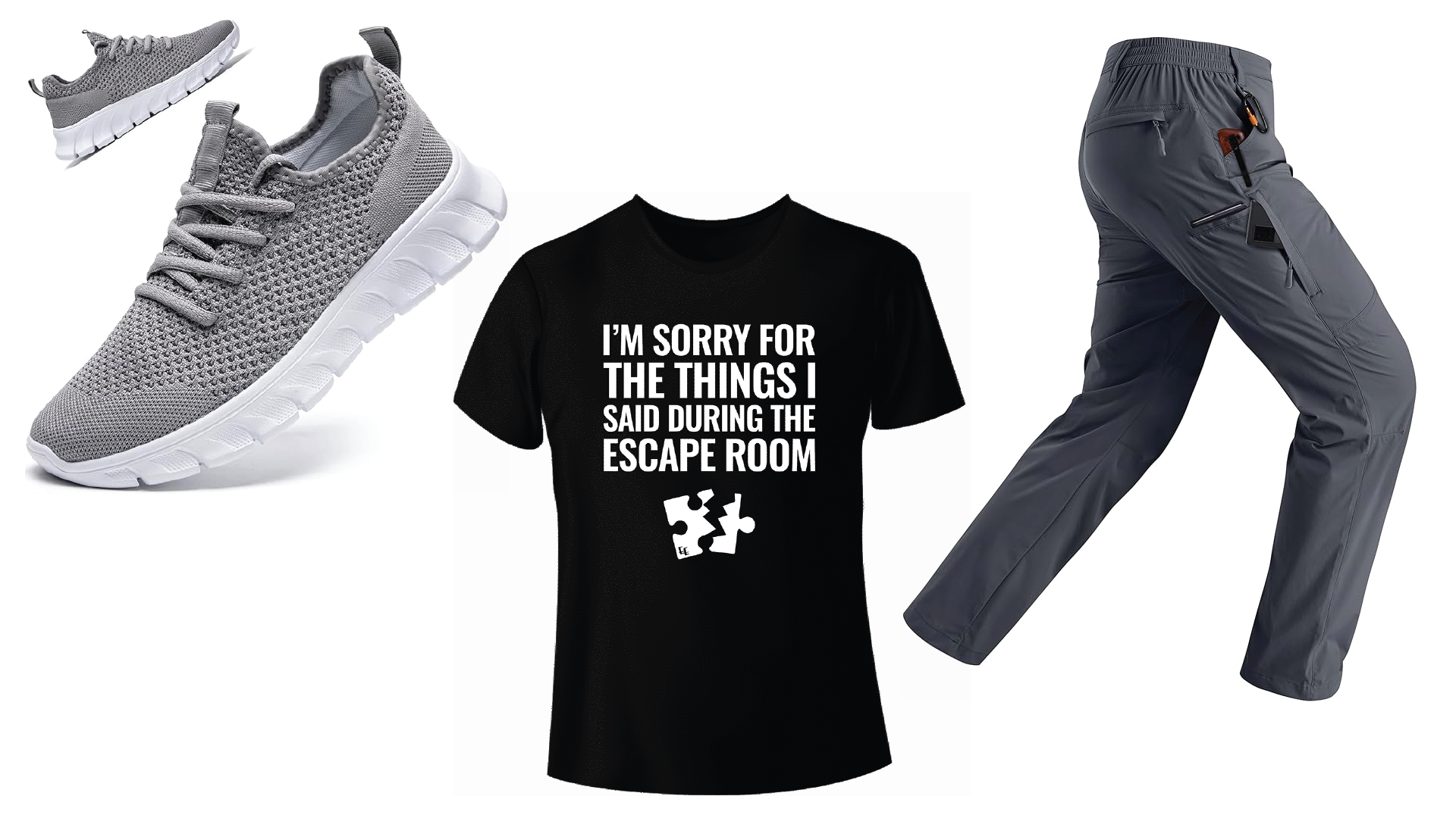 Clothing than an escape room player might wear.