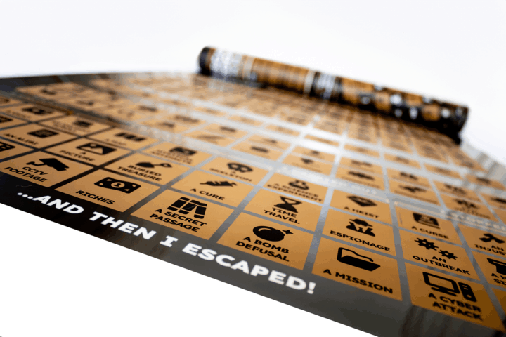A close-up view of the poster laid out.