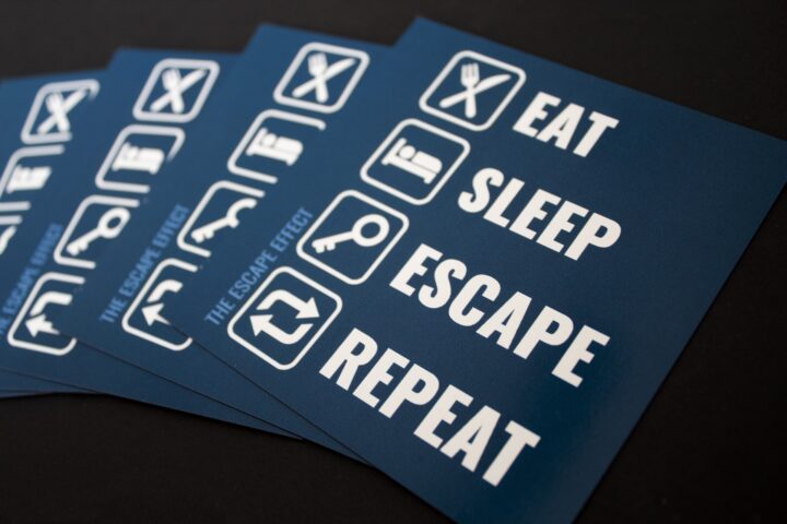 “Eat, Sleep, Repeat” Escape Room Topic Magnet